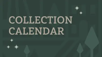 Collection Calendar with graphics of three trees and stars