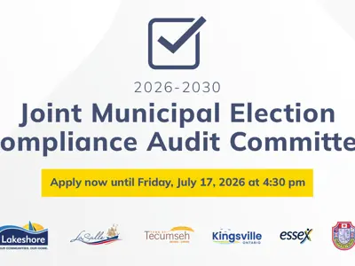 2026-2030 Joint Municipal Election Compliance Audit Committee. Apply now until Friday, July 17, 2026 at 4:30 pm