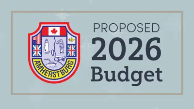 Town of Amherstburg Crest with the words Proposed 2026 Budget
