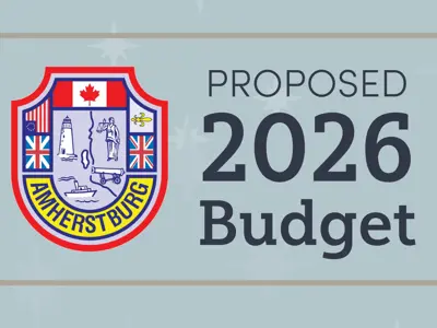 Town of Amherstburg Crest with the words Proposed 2026 Budget