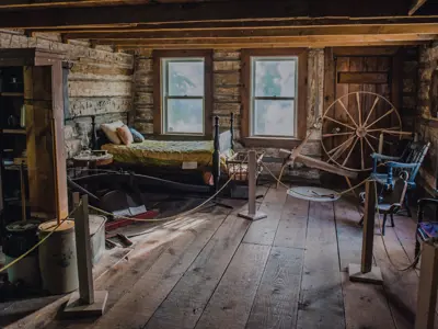 Inside the Taylor Log Cabin located at the Amherstburg Freedom Museum