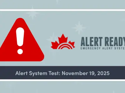 Alert Ready Emergency Alert System test on November 19, 2025