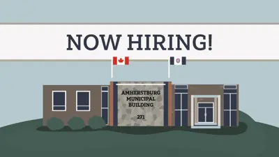 Now hiring with an image of Town Hall